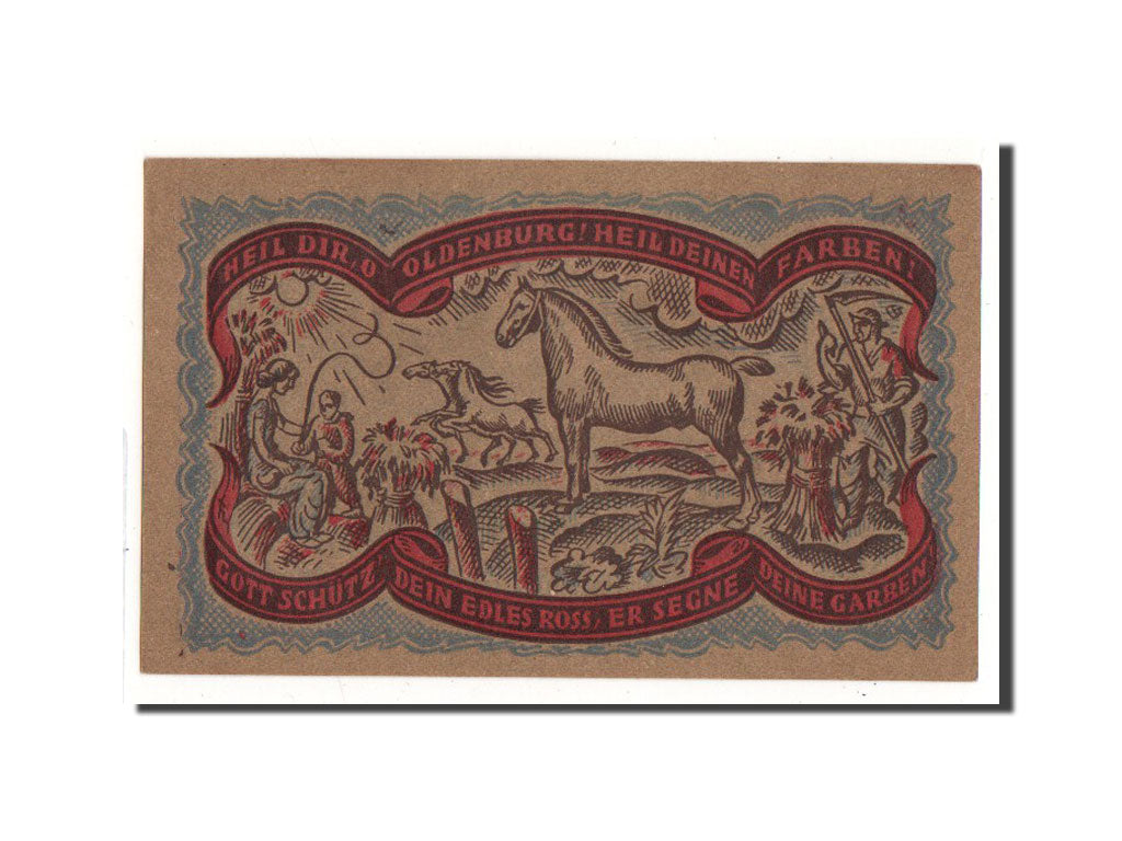 Banconote, Germania, Oldenburg, 50 Pfennig, cheval, 1921, Undated, FDS