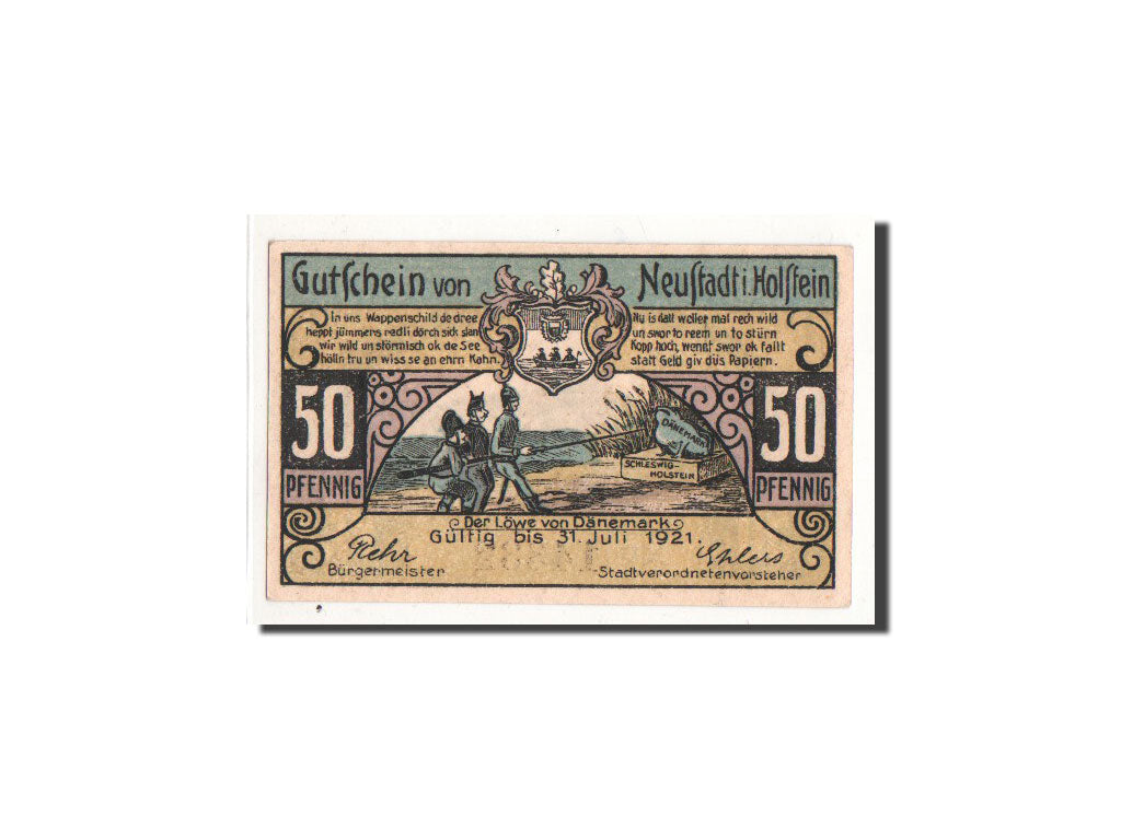 Banknote, Germany, Neustadt i. Holstein Stadt, 50 Pfennig, paysage, O.D