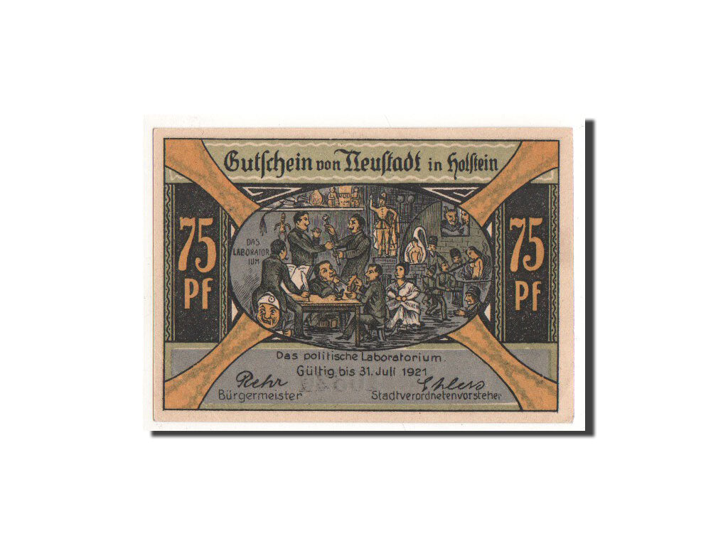 Billete, Alemania, Neustadt i. Holstein Stadt, 75 Pfennig, Port, O.D, Undated