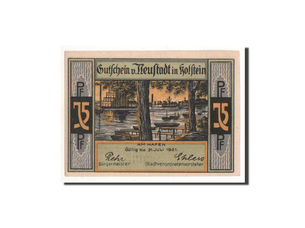 Billete, Alemania, Neustadt i. Holstein Stadt, 75 Pfennig, personnage, O.D