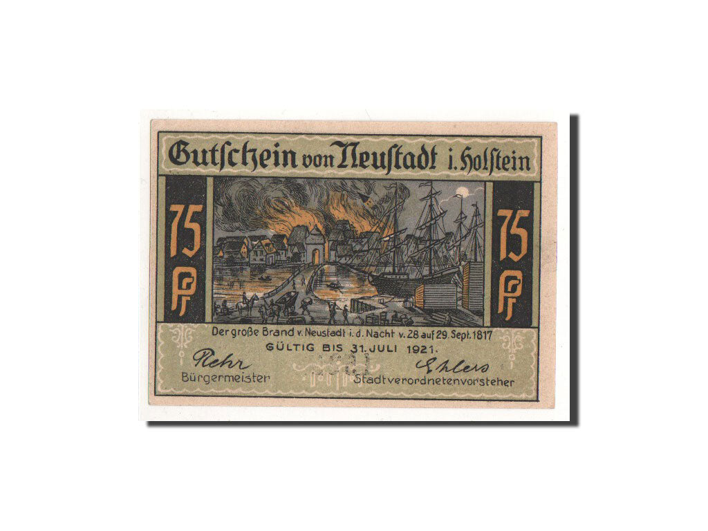 Banknot, Niemcy, Neustadt i. Holstein Stadt, 75 Pfennig, ruelle, O.D, Undated