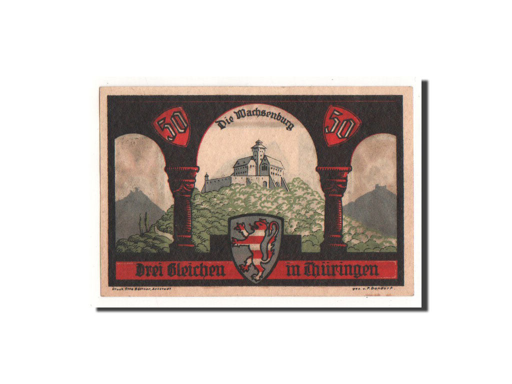 Banknot, Niemcy, Gotha Stadt, 50 Pfennig, personnage 1, O.D, Undated