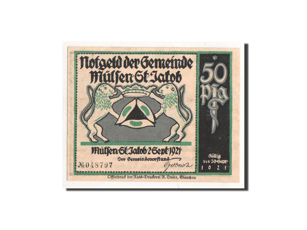 Banknote, Germany, Mülsen St Jacob, 50 Pfennig, personnage 5, 1921, 1921-09-02