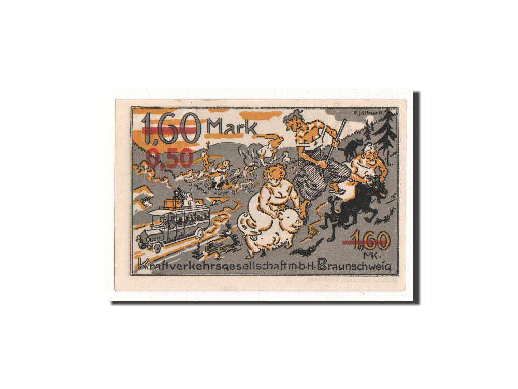 Banknot, Niemcy, Braunschweig, 1.6 Mark, personnage, 1921, 1921-07-01