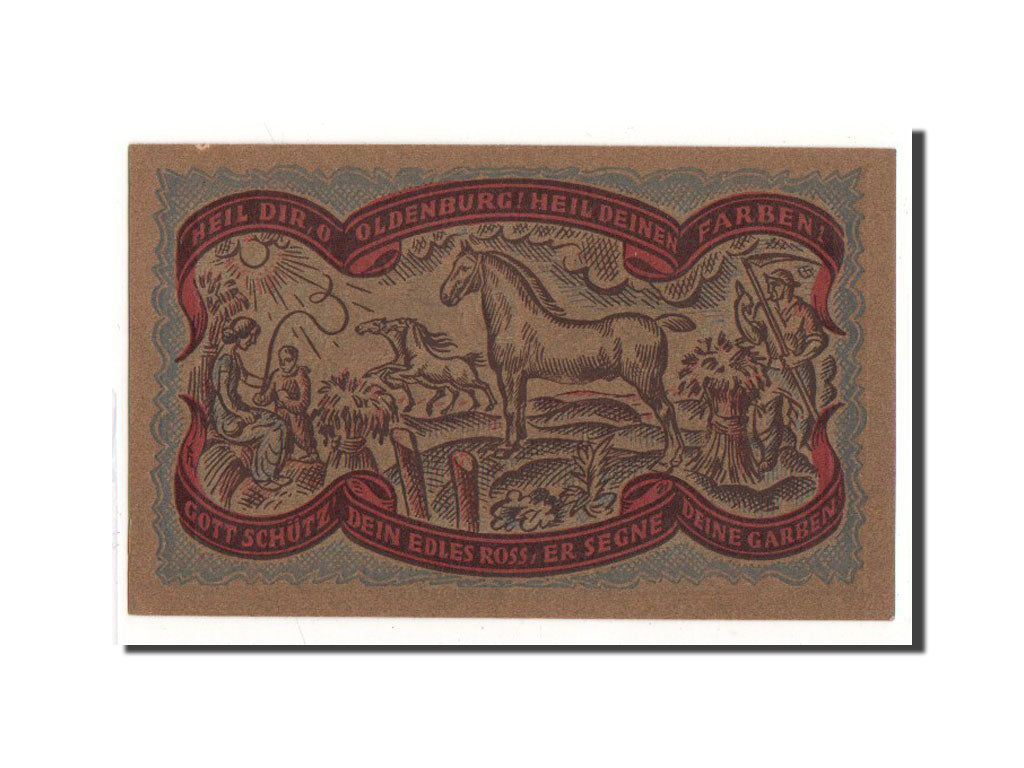 Banknote, Germany, Oldenburg, 50 Pfennig, cheval, 1921, Undated, UNC(65-70)