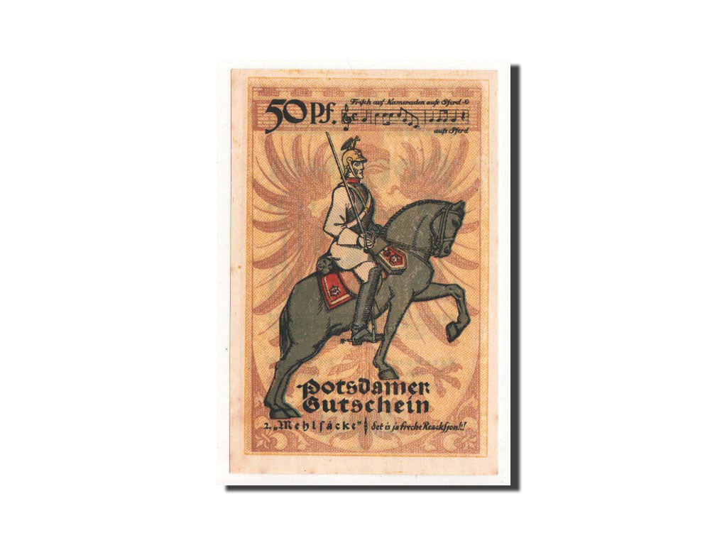 Banknote, Germany, Potsdam, 50 Pfennig, cavalier, 1921, 1921-11-28, UNC(65-70)