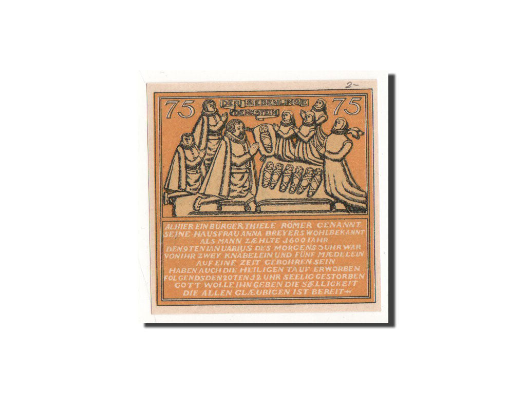 Banknote, Germany, Hameln, 75 Pfennig, personnage, 1921, 1921-06-01, UNC(65-70)