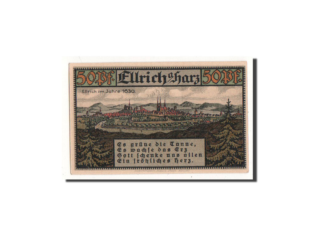 Biljet, Duitsland, Ellrich a Harz, 50 Pfennig, paysage, 1921, 1921-09-01, NIEUW