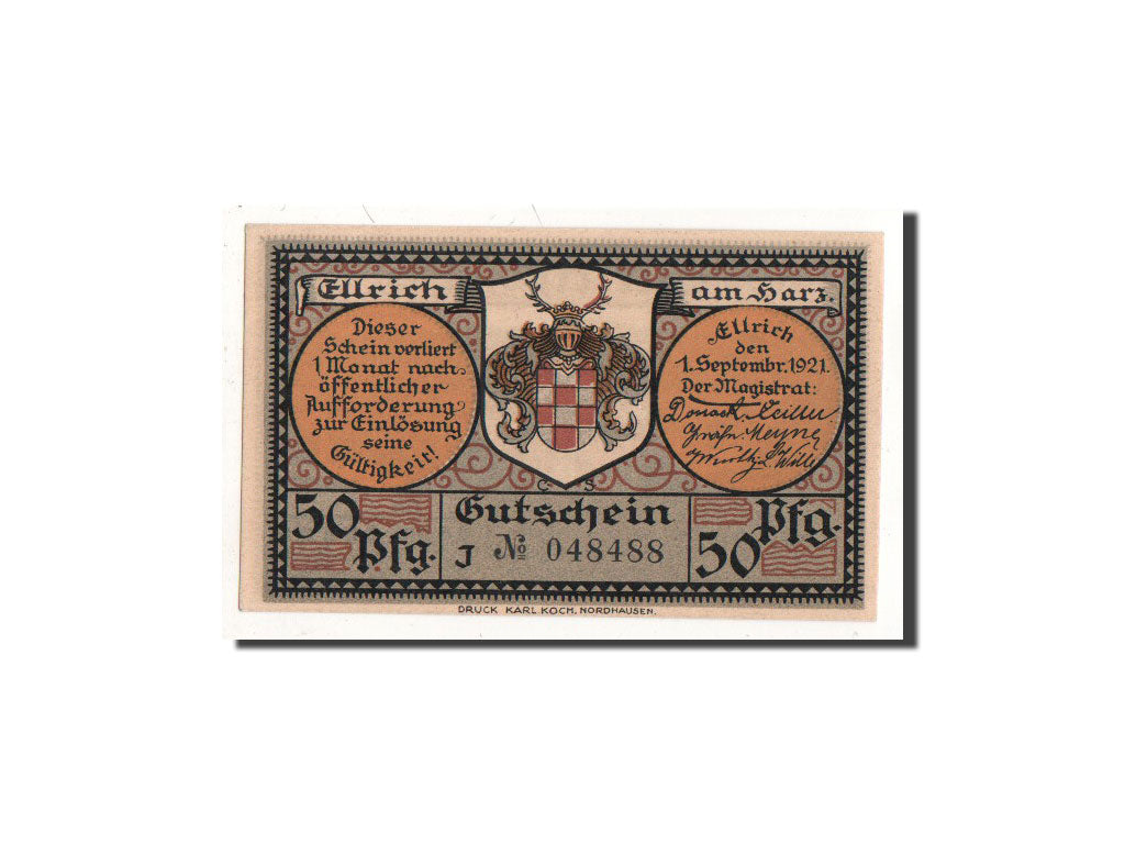 Banknote, Germany, Ellrich a Harz, 50 Pfennig, paysage 1, 1921, 1921-09-01