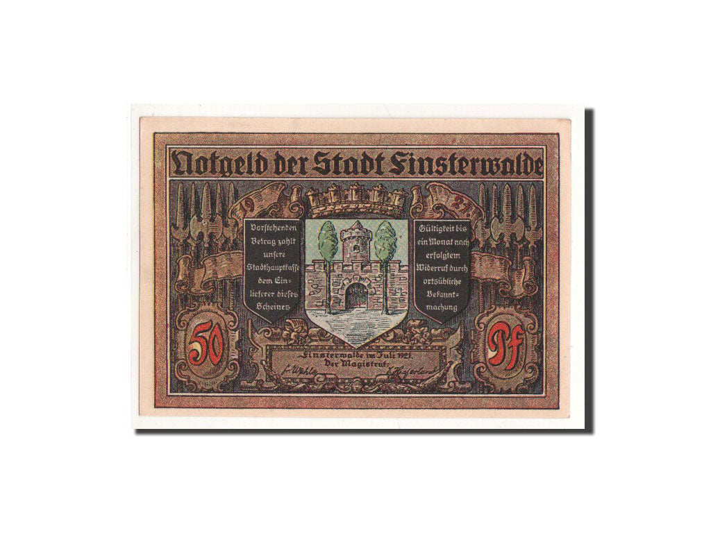Banconote, Germania, Finsterwalde, 50 Pfennig, personnage, 1921, Undated, FDS