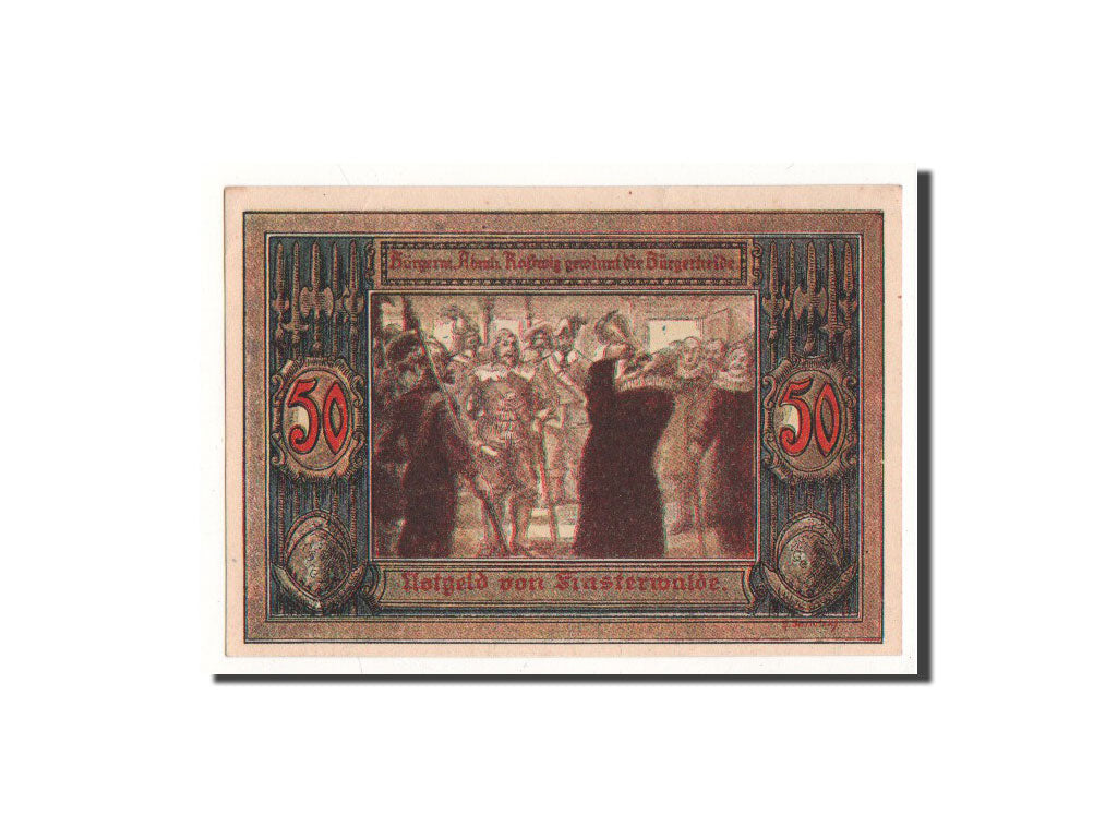 Banconote, Germania, Finsterwalde, 50 Pfennig, personnage, 1921, Undated, FDS