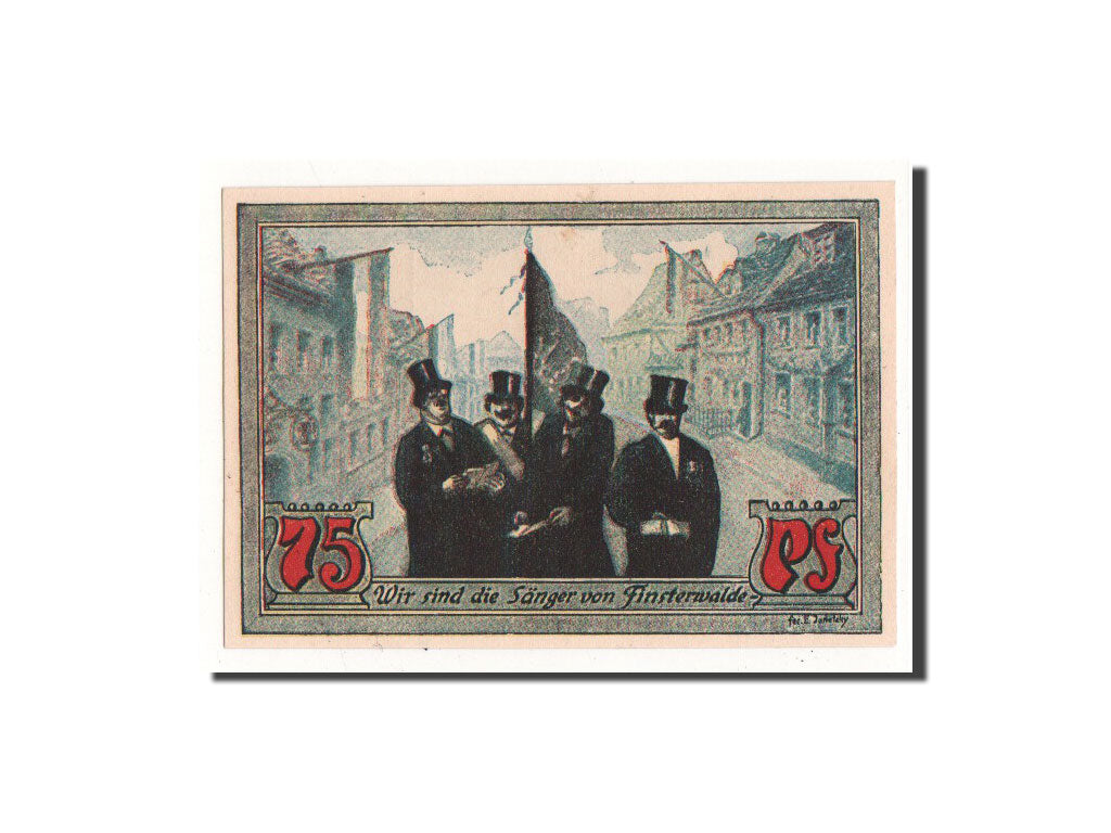 Banconote, Germania, Finsterwalde, 75 Pfennig, personnage, 1921, Undated, FDS