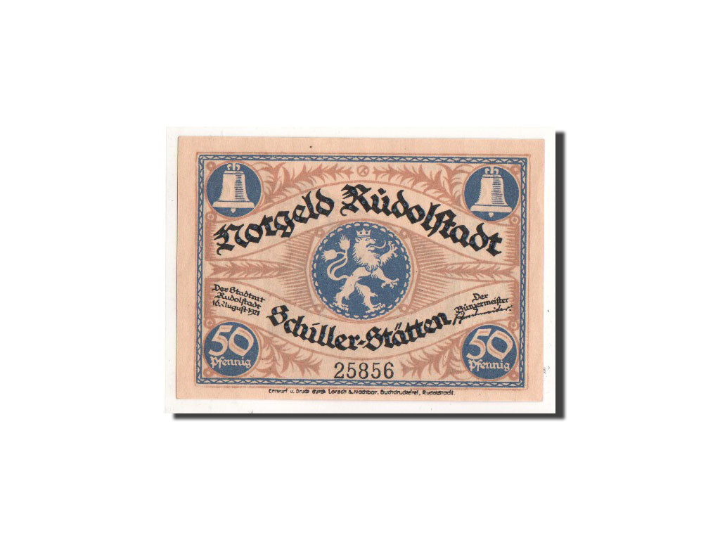 Banknot, Niemcy, Rudolstadt, 50 Pfennig, personnage, 1921, 1921-08-16
