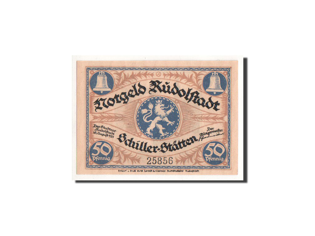 Geldschein, Deutschland, Rudolstadt, 50 Pfennig, personnage 1, 1921, 1921-08-16