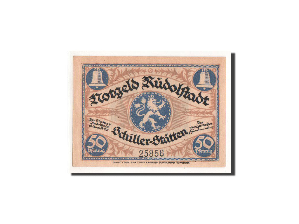 Geldschein, Deutschland, Rudolstadt, 50 Pfennig, personnage 2, 1921, 1921-08-16
