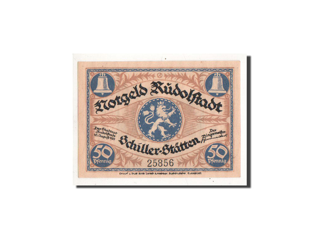 Geldschein, Deutschland, Rudolstadt, 50 Pfennig, personnage 3, 1921, 1921-08-16