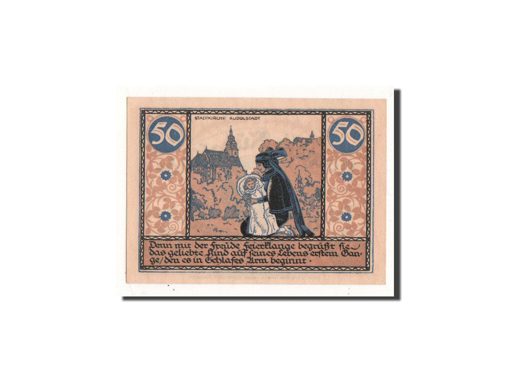 Geldschein, Deutschland, Rudolstadt, 50 Pfennig, personnage 3, 1921, 1921-08-16