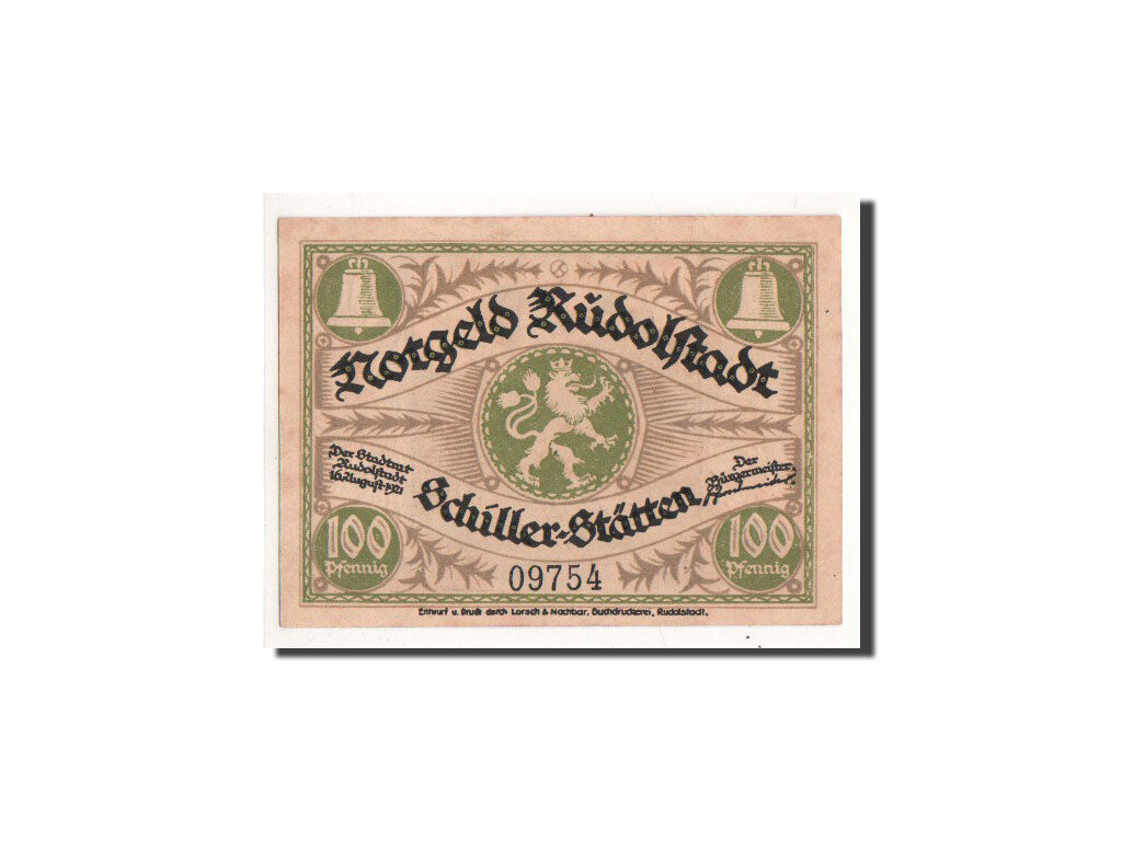 Banknote, Germany, Rudolstadt, 100 Pfennig, personnage, 1921, 1921-08-16