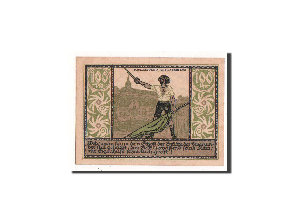 Banknote, Germany, Rudolstadt, 100 Pfennig, personnage, 1921, 1921-08-16