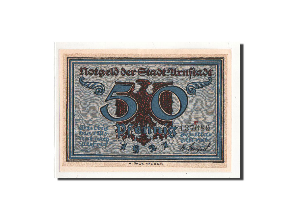 Banknote, Germany, Arnstadt, 50 Pfennig, Bataille, 1921, Undated, UNC(65-70)