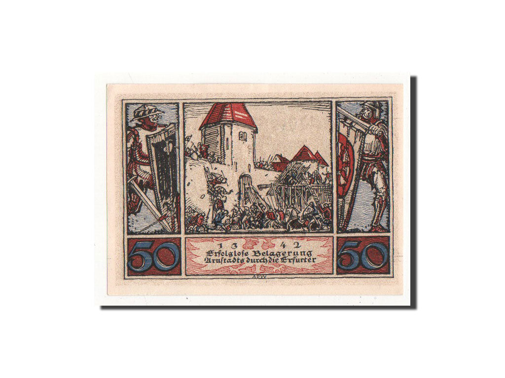 Banknote, Germany, Arnstadt, 50 Pfennig, Bataille, 1921, Undated, UNC(65-70)