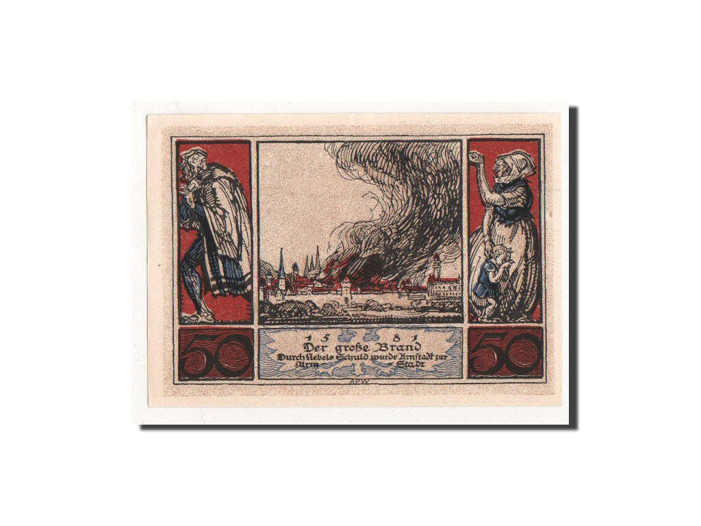 Geldschein, Deutschland, Arnstadt, 50 Pfennig, paysage 1, 1921, Undated, UNZ