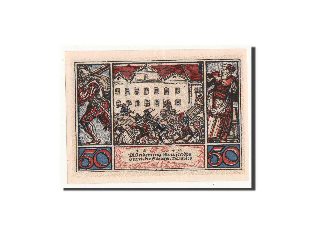 Banknote, Germany, Arnstadt, 50 Pfennig, bataille 1, 1921, Undated, UNC(65-70)