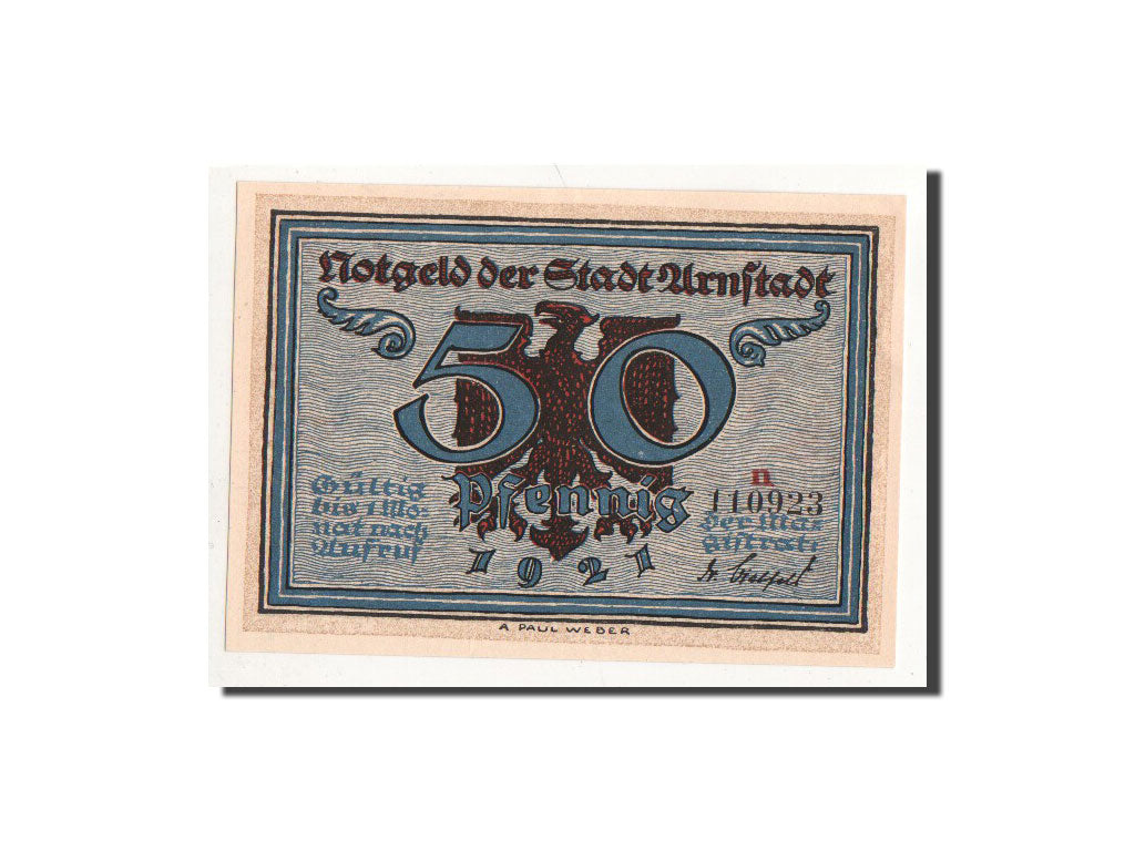 Geldschein, Deutschland, Arnstadt, 50 Pfennig, personnage, 1921, Undated, UNZ
