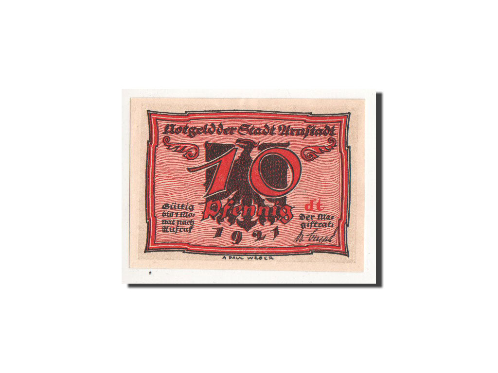 Banknote, Germany, Arnstadt, 10 Pfennig, personnage, 1921, Undated, UNC(65-70)