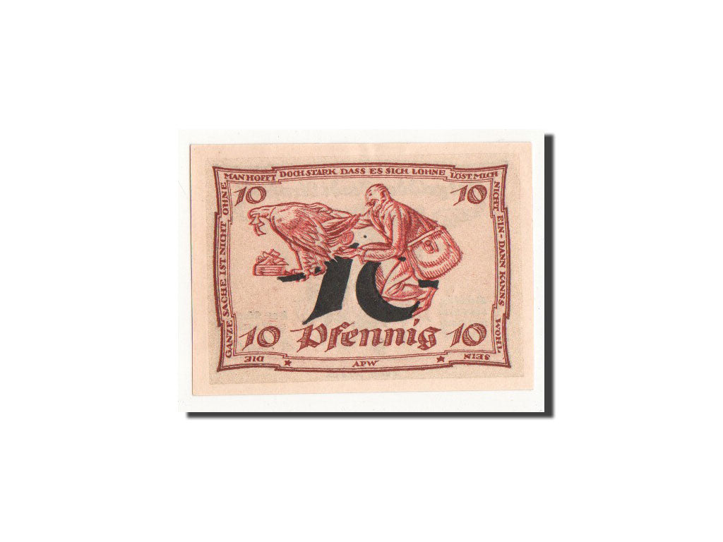 Banknote, Germany, Arnstadt, 10 Pfennig, personnage, 1921, Undated, UNC(65-70)