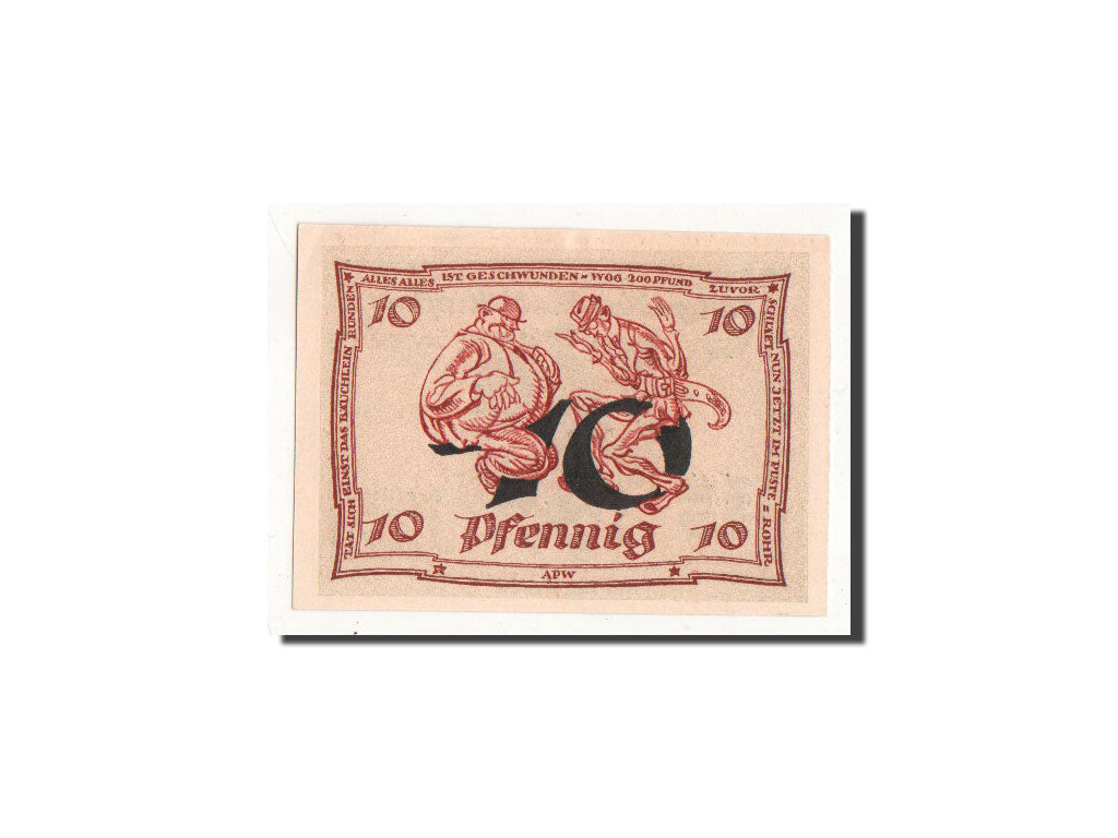 Banknote, Germany, Arnstadt, 10 Pfennig, personnage 2, 1921, Undated