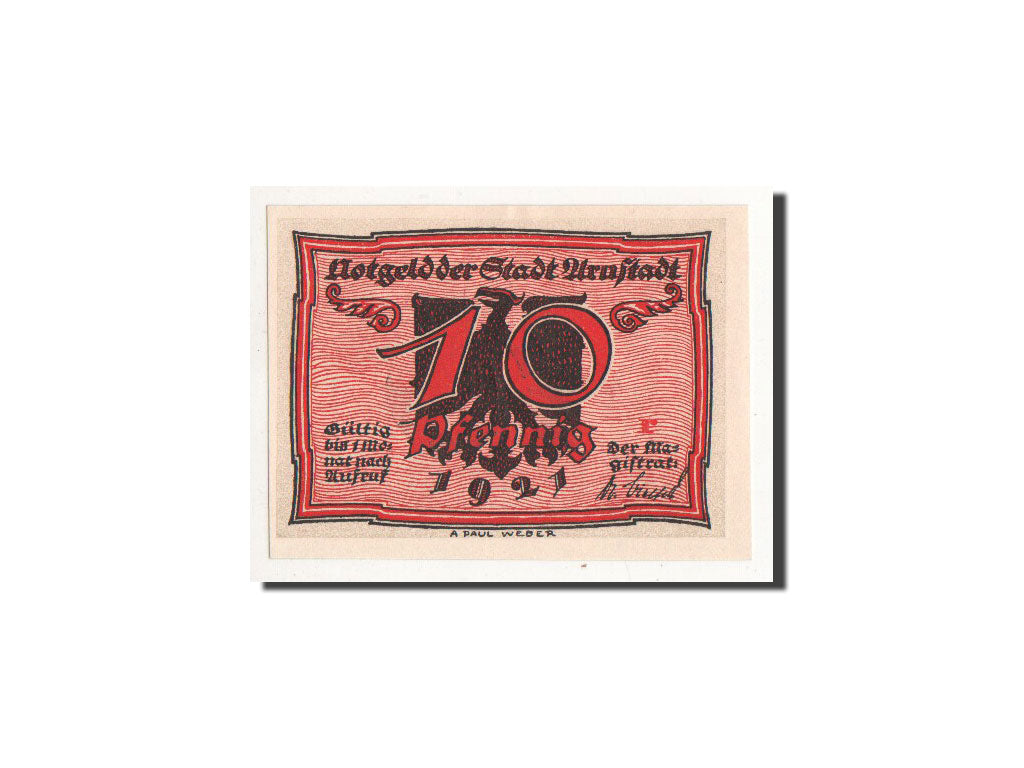 Banknote, Germany, Arnstadt, 10 Pfennig, personnage 3, 1921, Undated