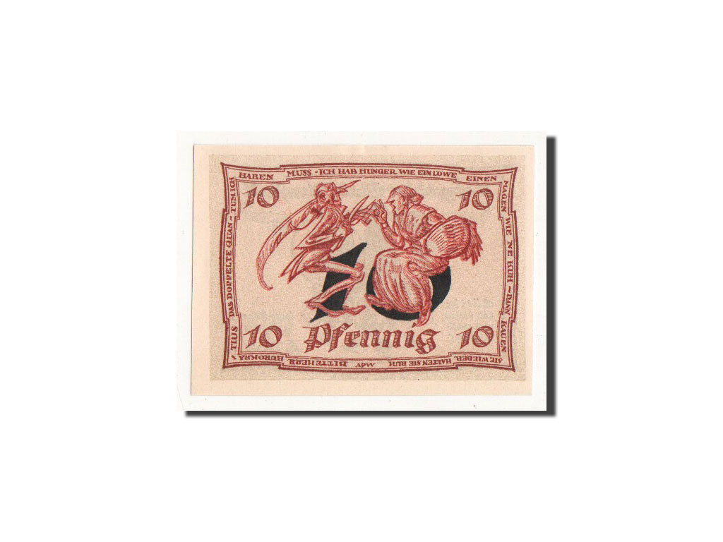 Banknote, Germany, Arnstadt, 10 Pfennig, personnage 3, 1921, Undated