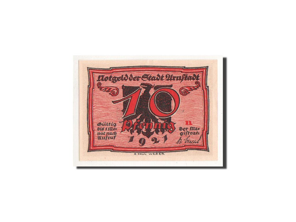 Banknote, Germany, Arnstadt, 10 Pfennig, personnage 4, 1921, Undated