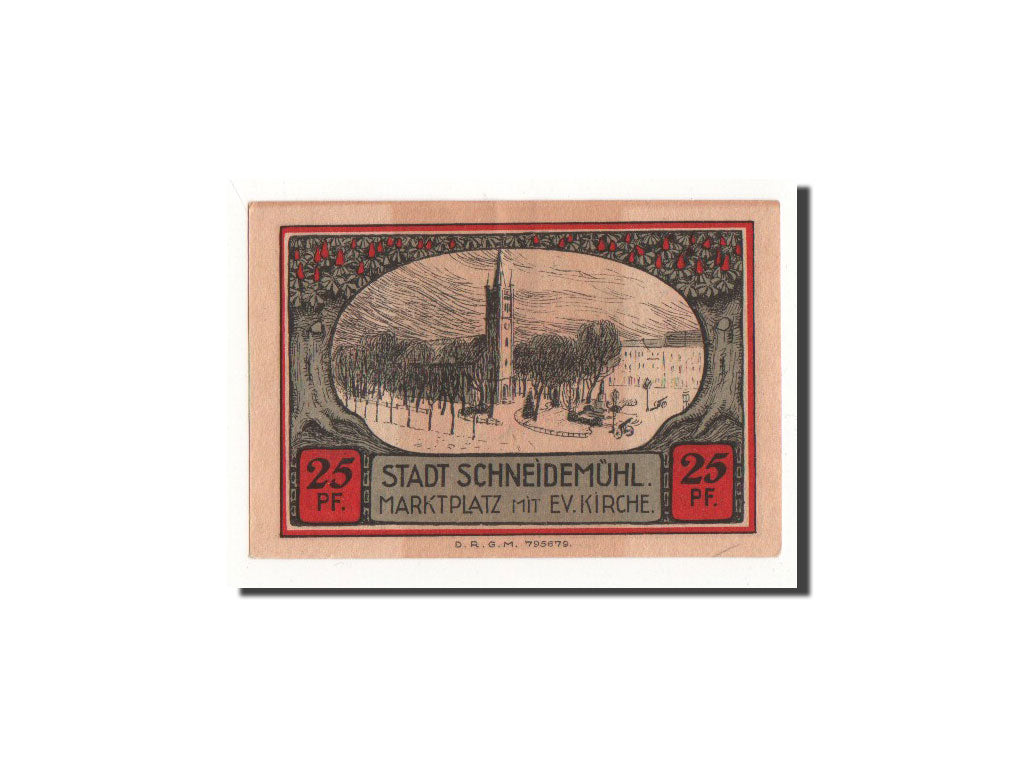 Banknote, Germany, Schneidemuhl, 25 Pfennig, paysage, O.D, Undated, UNC(65-70)