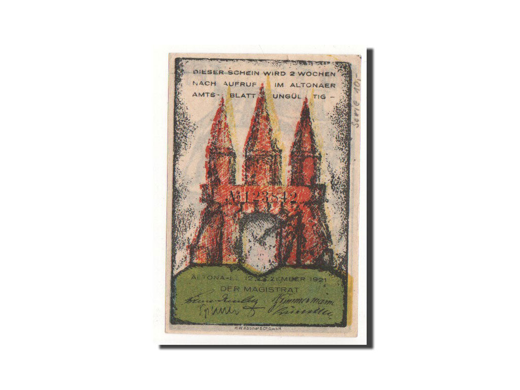 Banknote, Germany, Altona, 20 Pfennig, bateau, 1921, 1921-12-12, UNC(65-70)