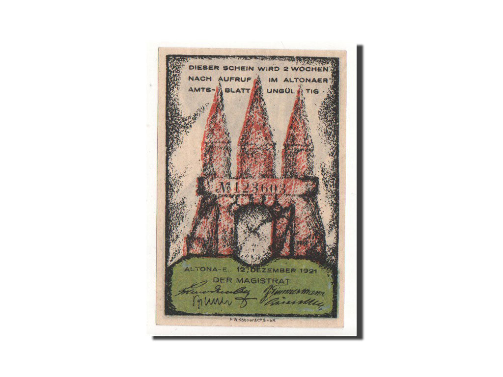 Banknote, Germany, Altona, 40 Pfennig, barque, 1921, 1921-12-12, UNC(65-70)