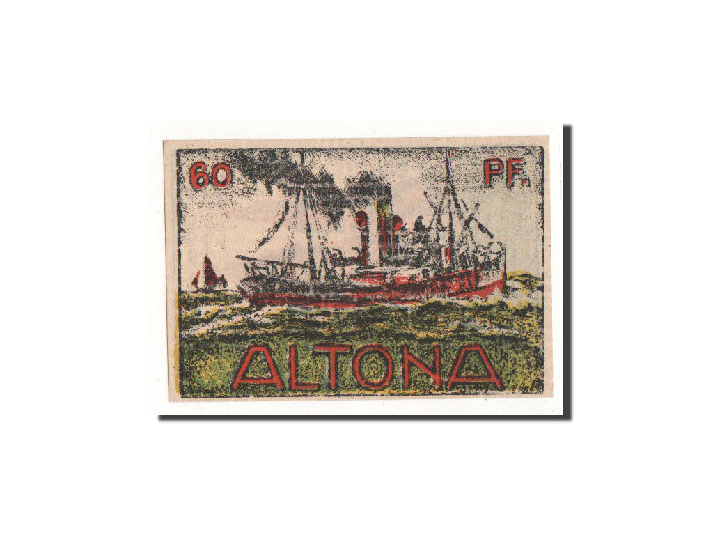 Banknote, Germany, Altona, 60 Pfennig, bateau, 1921, 1921-12-12, UNC(65-70)