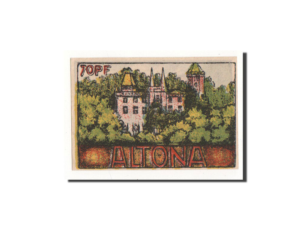 Banknote, Germany, Altona, 70 Pfennig, château, 1921, 1921-12-12, UNC(65-70)