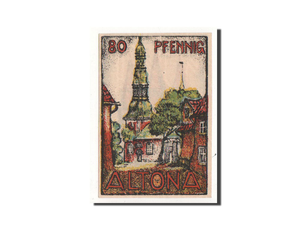 Banknote, Germany, Altona, 80 Pfennig, Eglise, 1921, 1921-12-12, UNC(65-70)