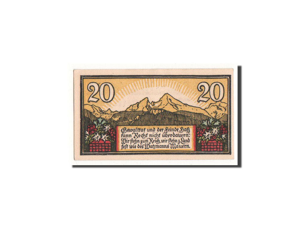 Banknote, Germany, Berchtesgaden, 20 Pfennig, paysage, 1920, 1920-08-13