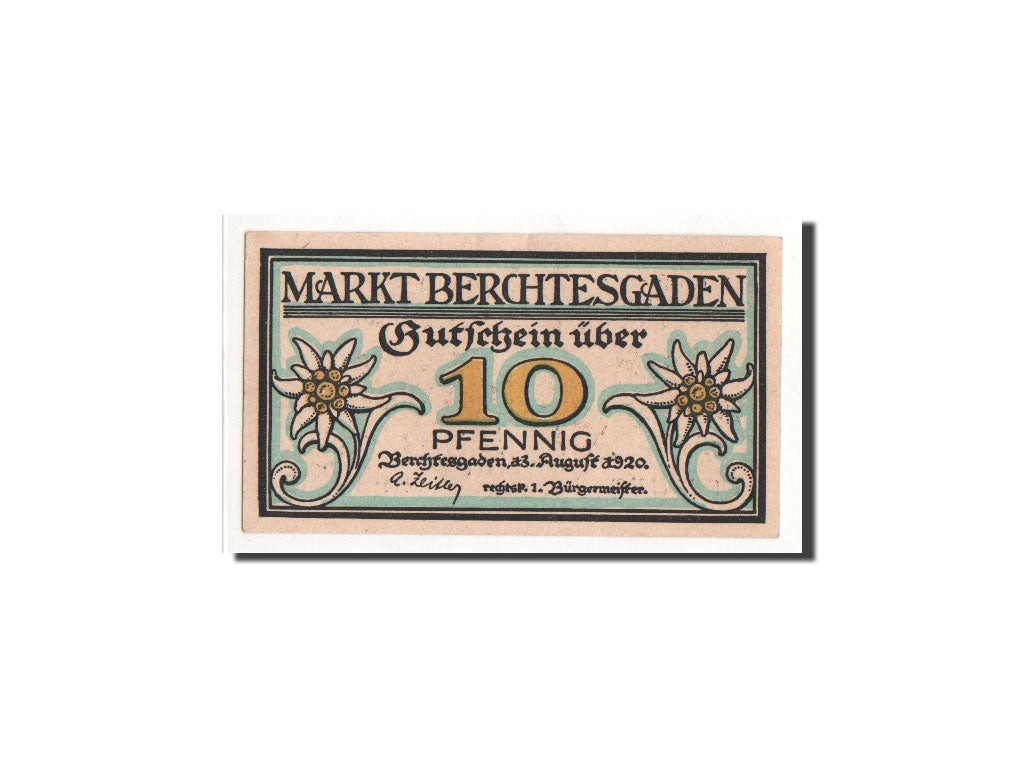 Banknote, Germany, Berchtesgaden, 10 Pfennig, personnage, 1920, 1920-08-13