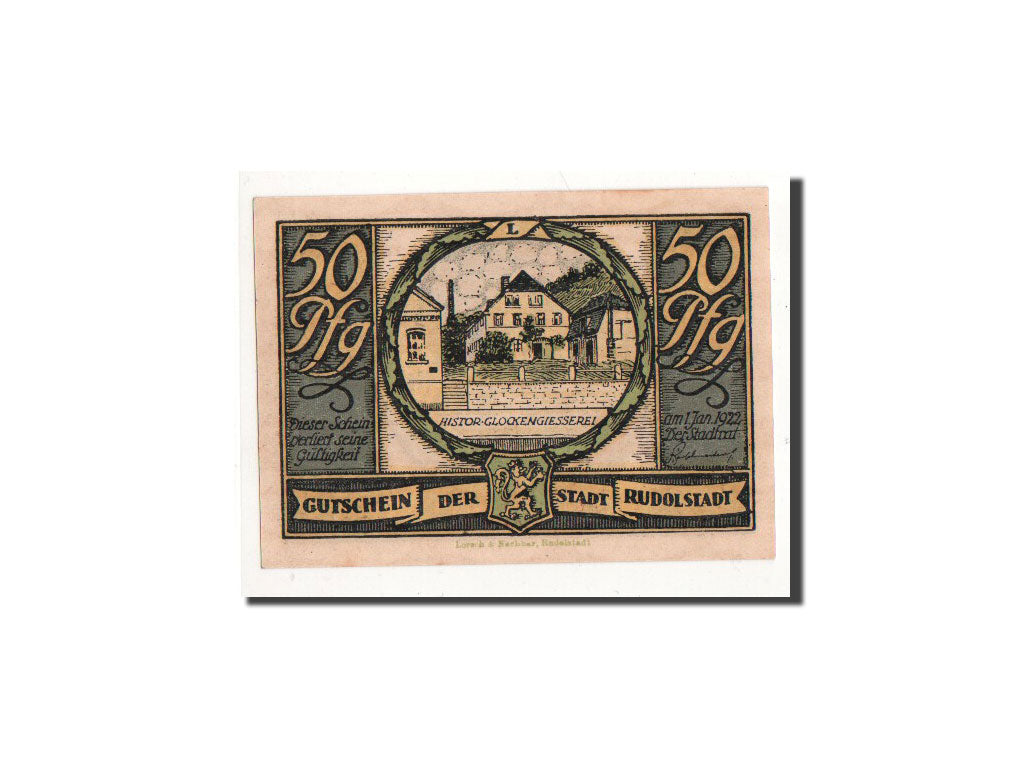 Banknote, Germany, Rudolstadt, 50 Pfennig, Eglise, O.D, Undated, UNC(65-70)