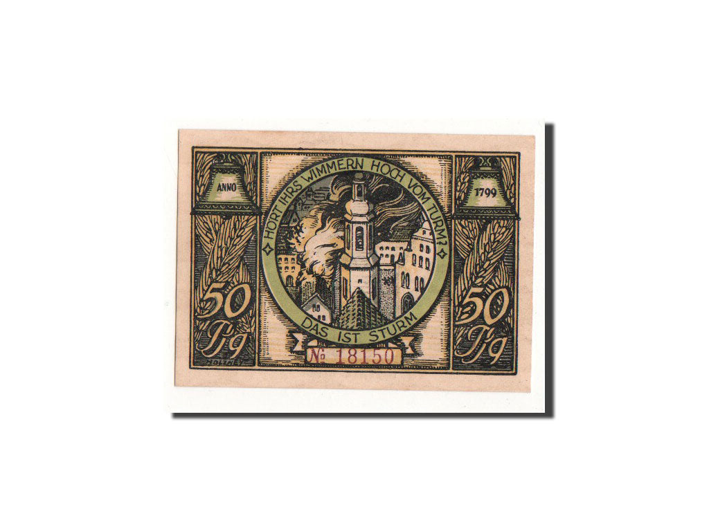 Banknote, Germany, Rudolstadt, 50 Pfennig, Eglise, O.D, Undated, UNC(65-70)
