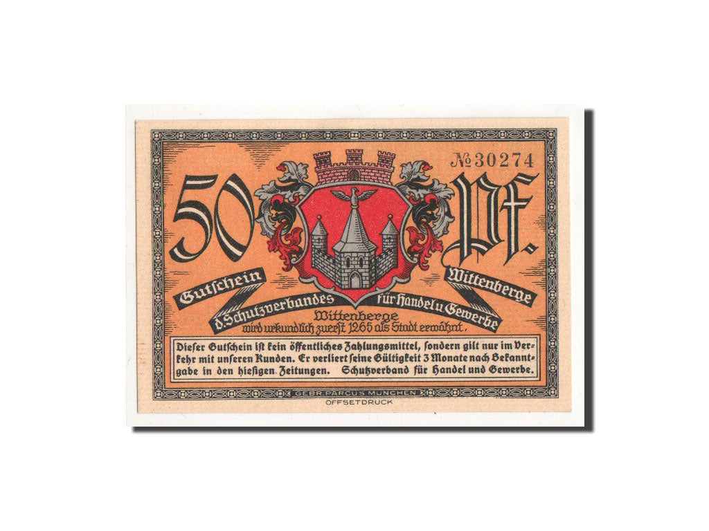 Banknote, Germany, Wittenberge, 50 Pfennig, Eglise, O.D, Undated, UNC(65-70)