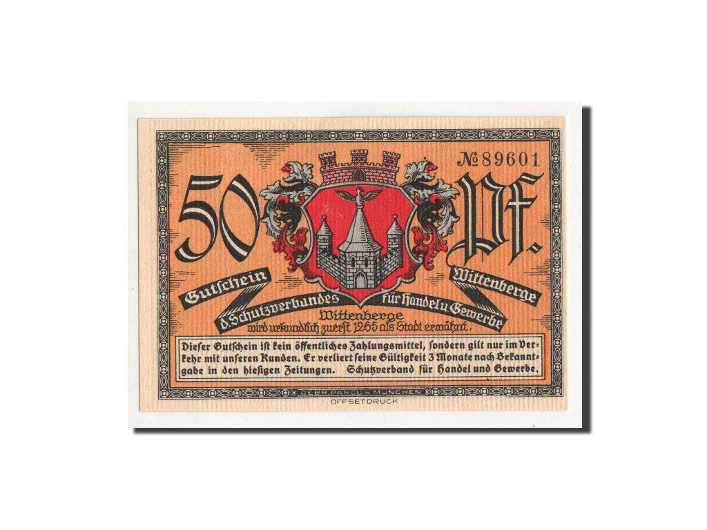 Banknote, Germany, Wittenberge, 50 Pfennig, Eglise 1, O.D, Undated, UNC(65-70)