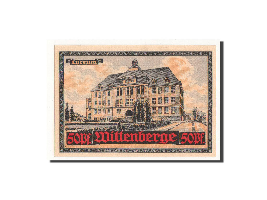 Banknote, Germany, Wittenberge, 50 Pfennig, monument 1, O.D, Undated