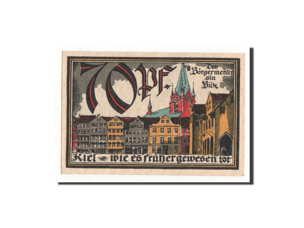 Banknote, Germany, Kiel, 70 Pfennig, place, 1921, 1921-09-10, UNC(65-70)