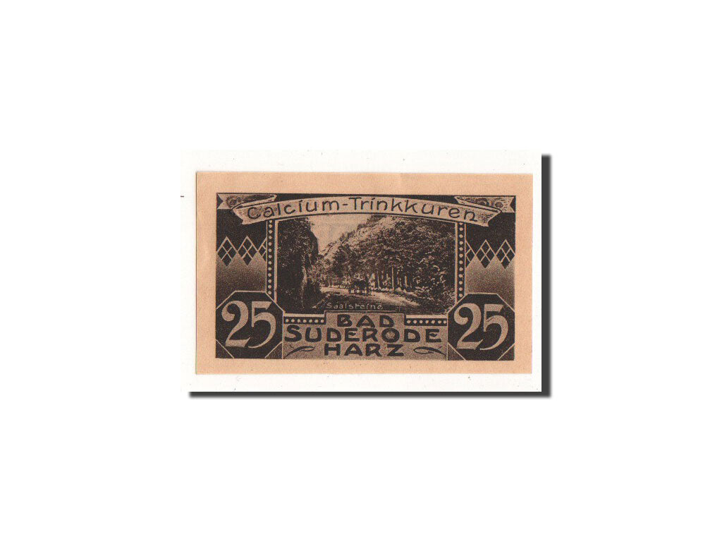 Banknot, Niemcy, Suderode im Harz, 25 Pfennig, paysage, 1921, 1921-05-13