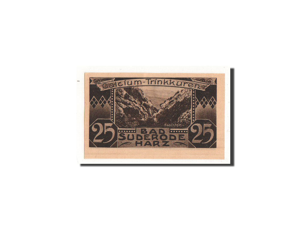 Geldschein, Deutschland, Suderode im Harz, 25 Pfennig, paysage 1, 1921